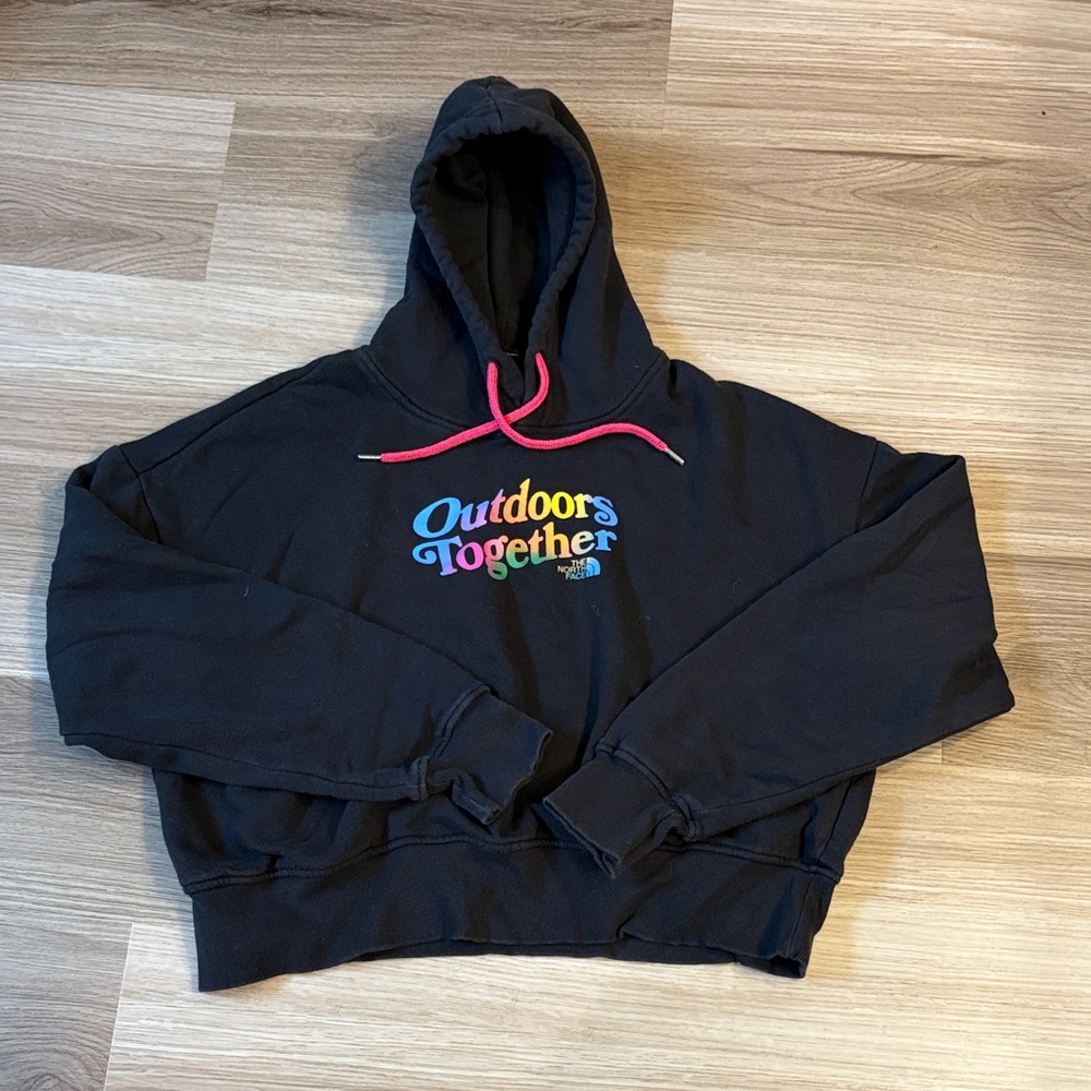 The North Face Black Hoodie with Multicolor Logo